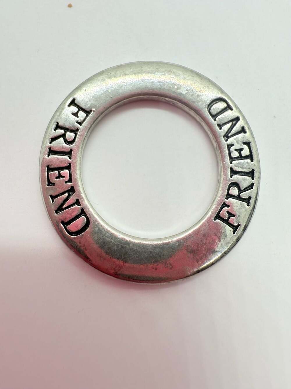 Silver Friend Affirmation Circle Charm Pendant